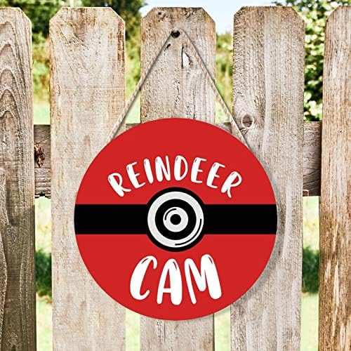 Farmhouse Door Hanger Funny Elf Surveillance Wood Sign 10x10in 1