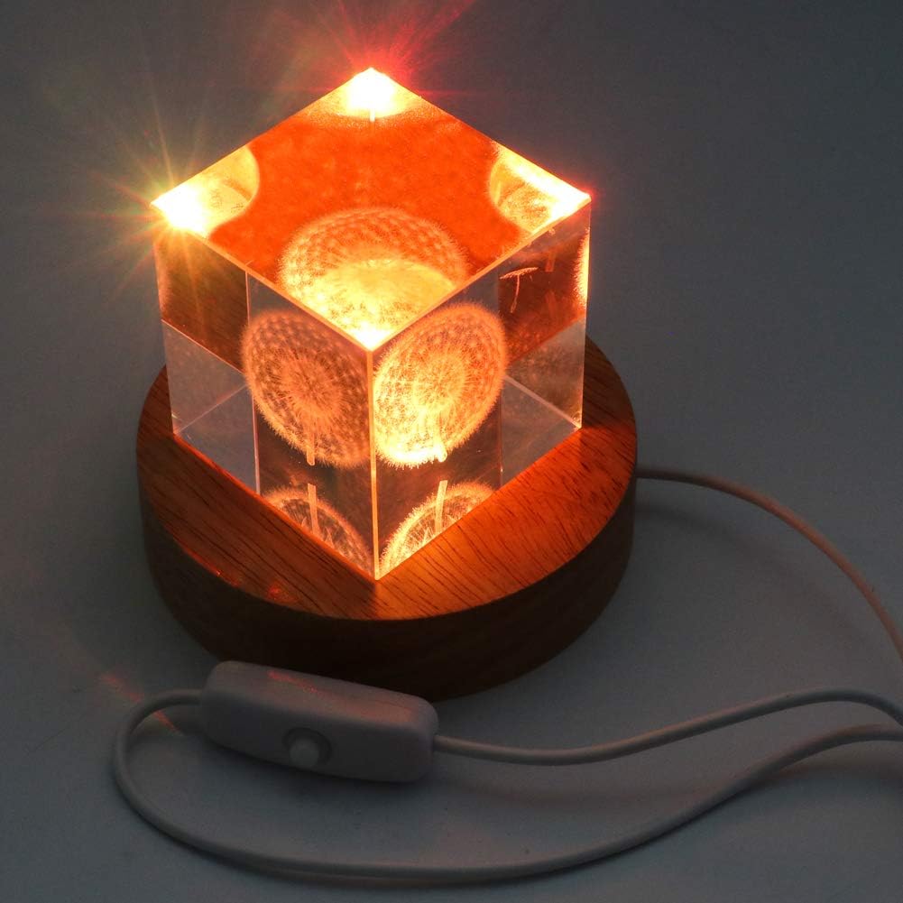 Colorful LED Crystal Display Stand with USB Cable