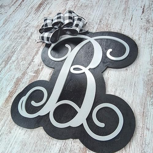 Monogrammed Birthday Wreath with Bow - Custom Letters