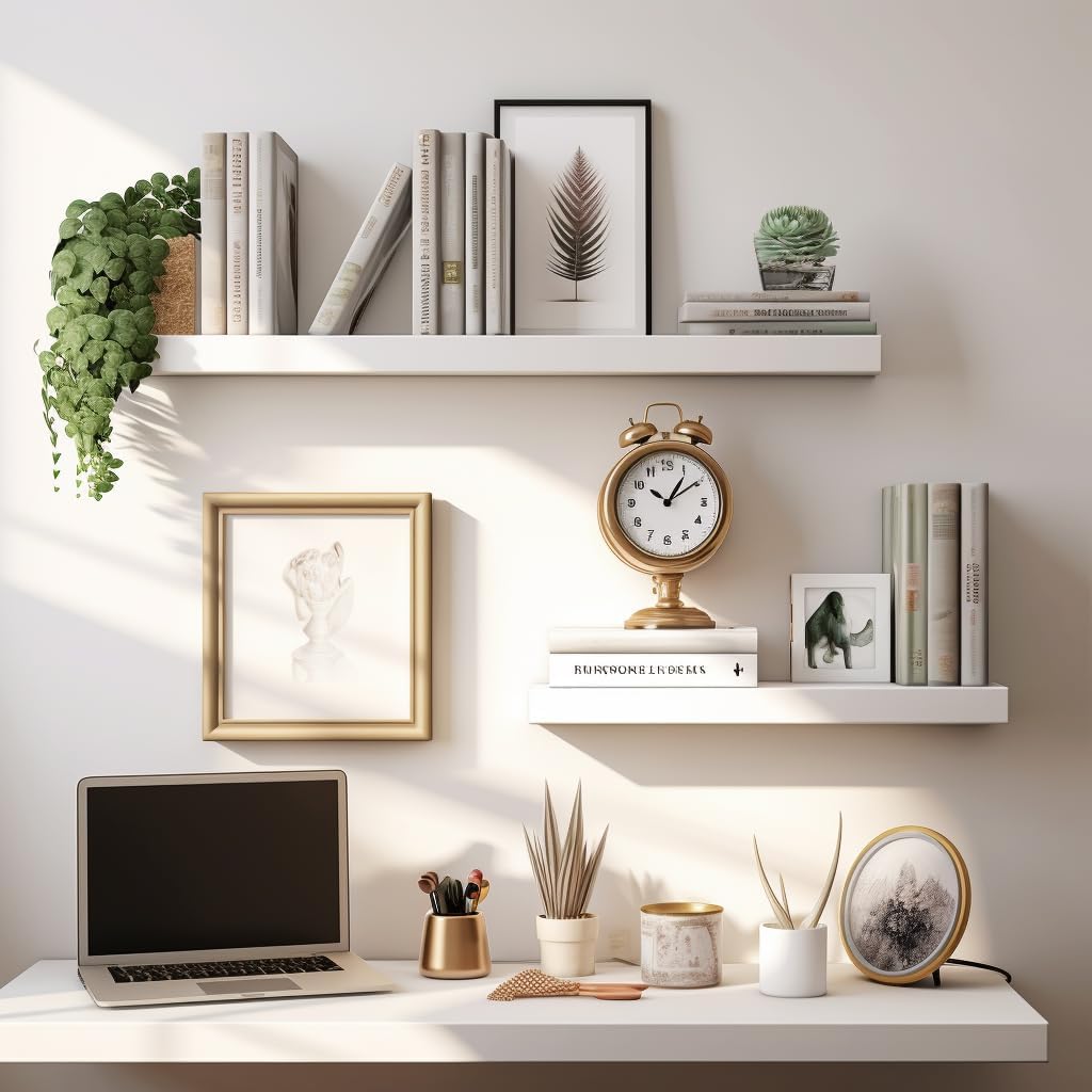 LaVie Home Floating Shelves Set of 3 Modern White