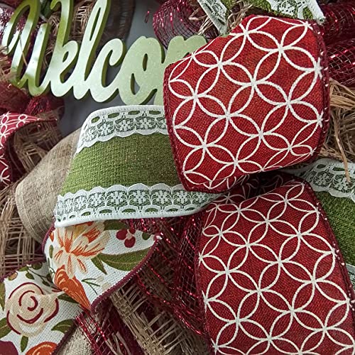 Elegant Burgundy Welcome Wreath for Front Door