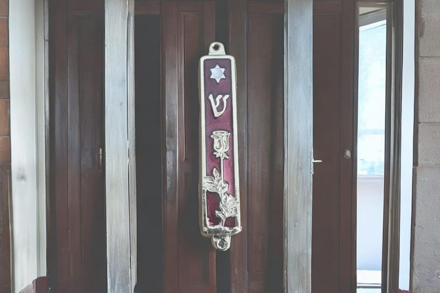 Yaliland 35 Inch Gold Plated Mezuzah Case for Door