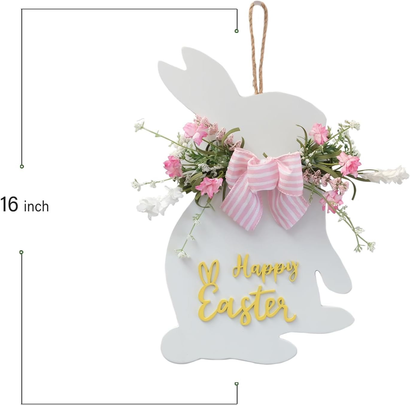 Idyllic White Easter Bunny Wreath Front Door Decor
