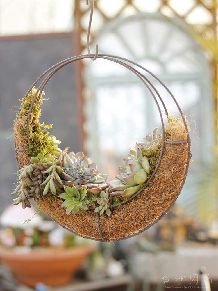 Moobom Wire Wreath Frame Hanger with Hook for Home Garden