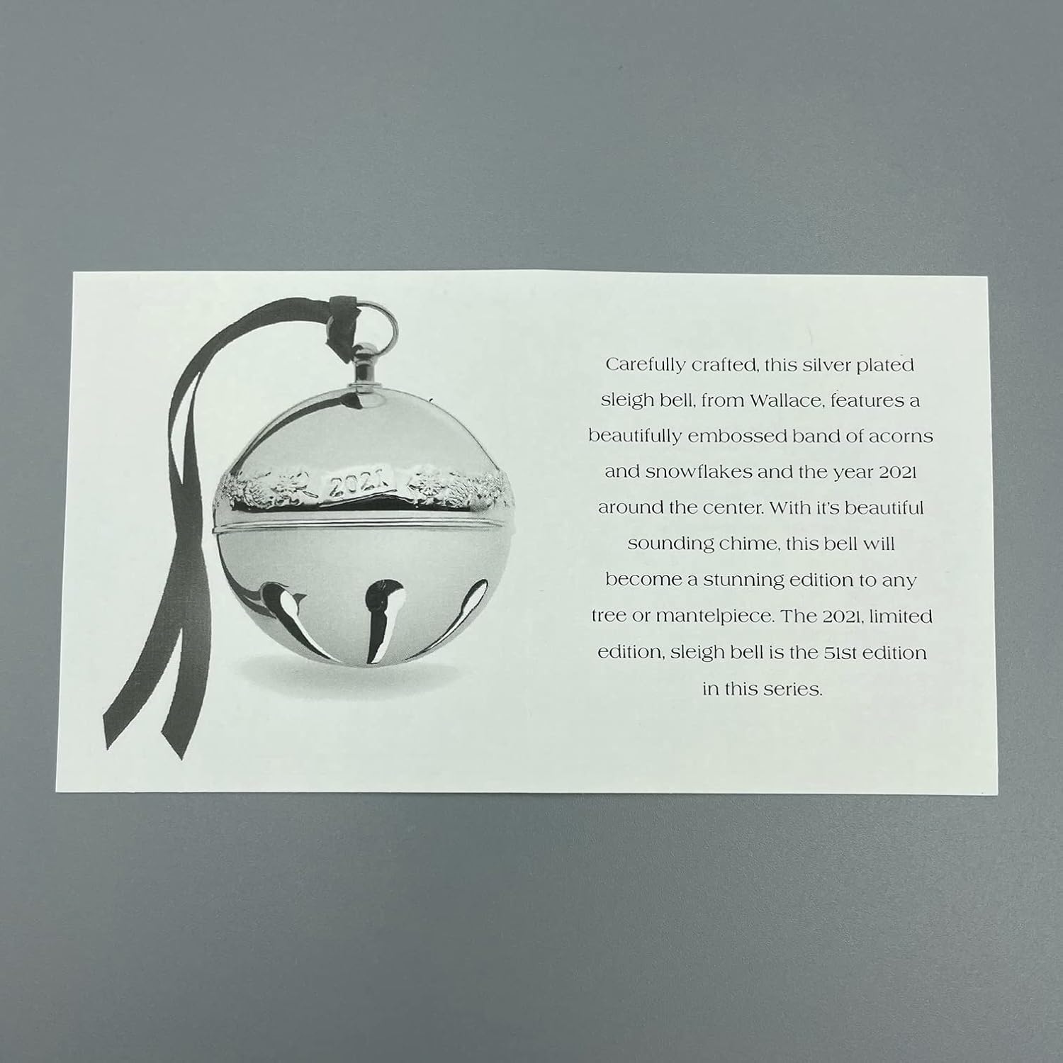 Wallace 51st Edition 2021 Silver Plated Sleigh Bell Ornament