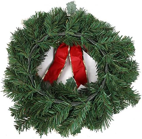 Heflashor 17 Inch Christmas Wreath with Bow