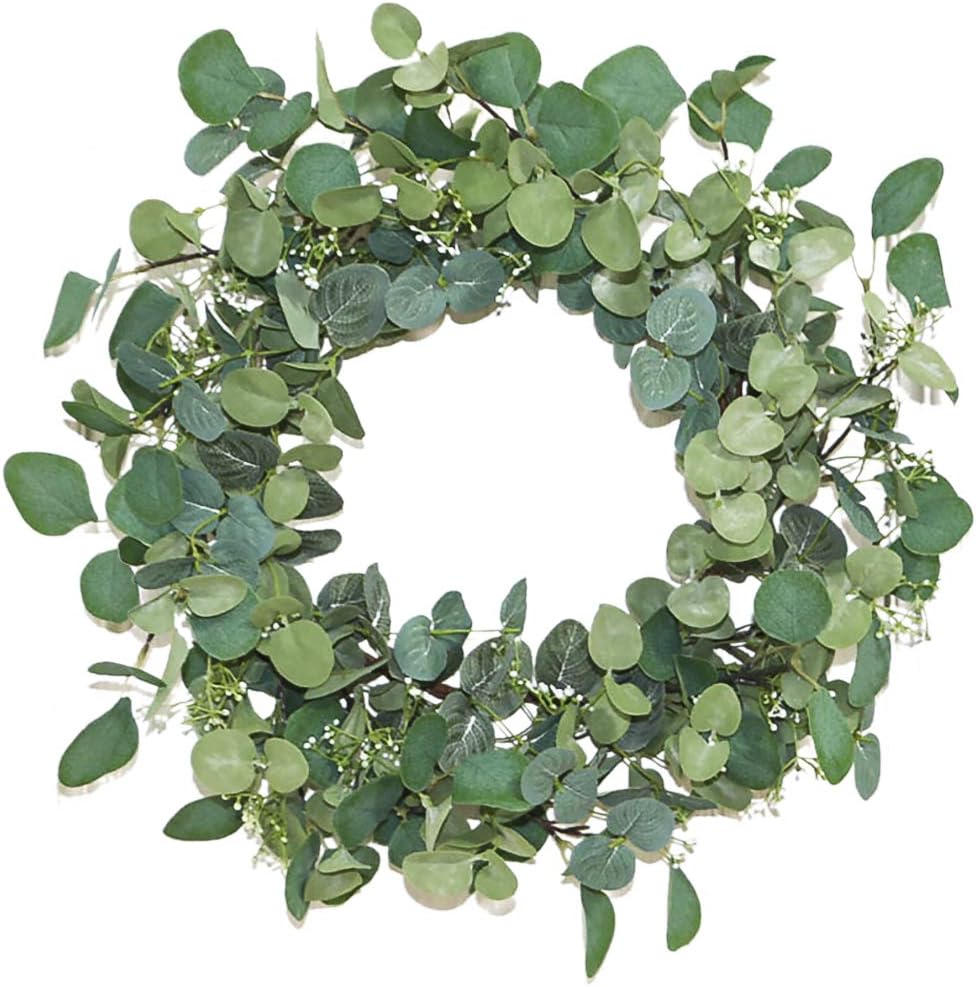 Lvydec Artificial Eucalyptus Wreath 20 Inch