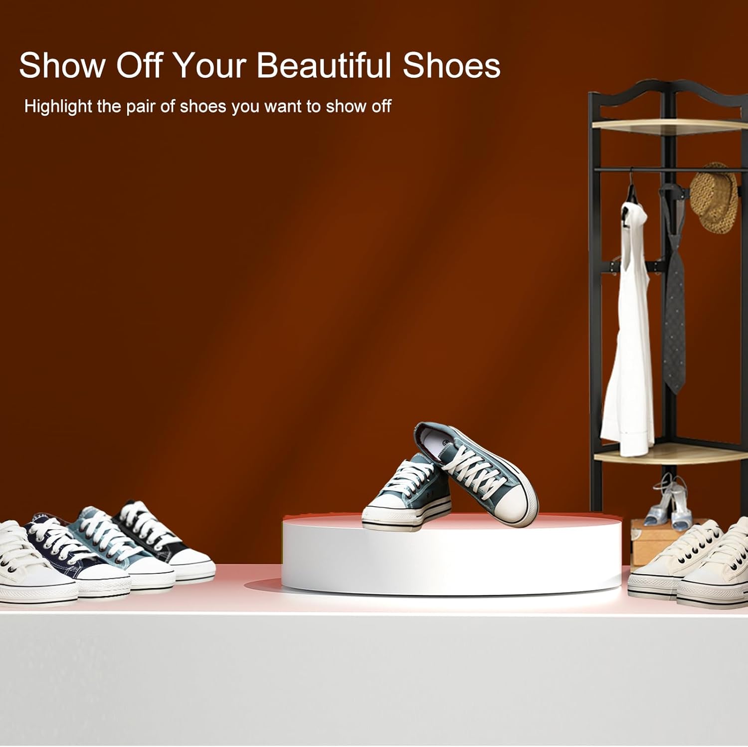 Round Mannequin Display Pedestal Stand White 197x118in