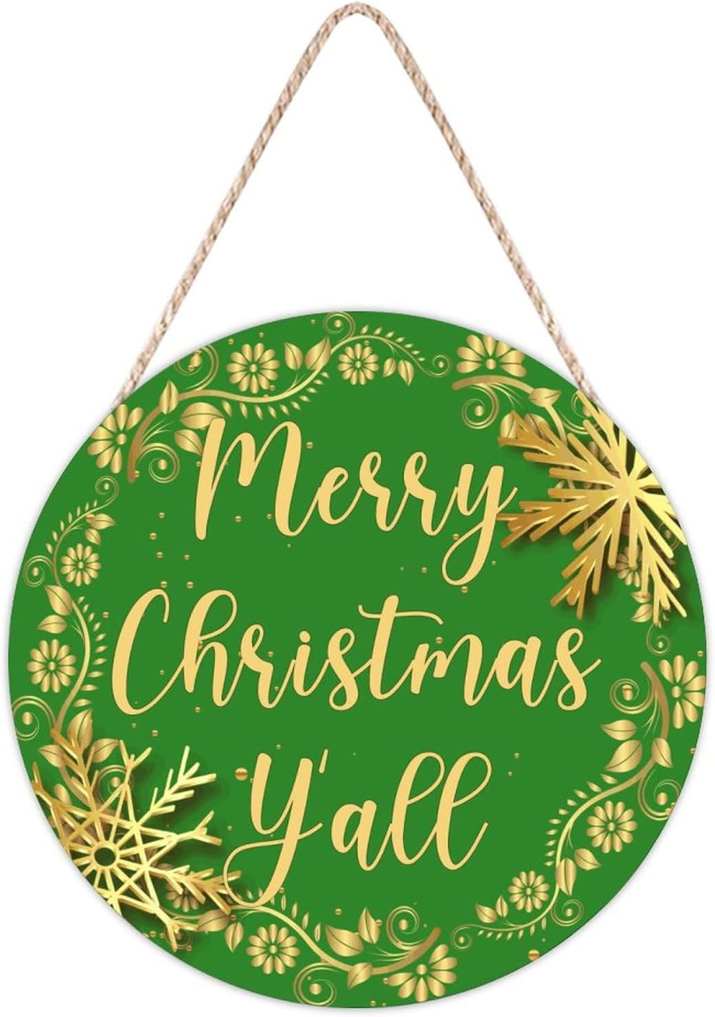 Christmas Gold Wreath Door Hanger Home Decor
