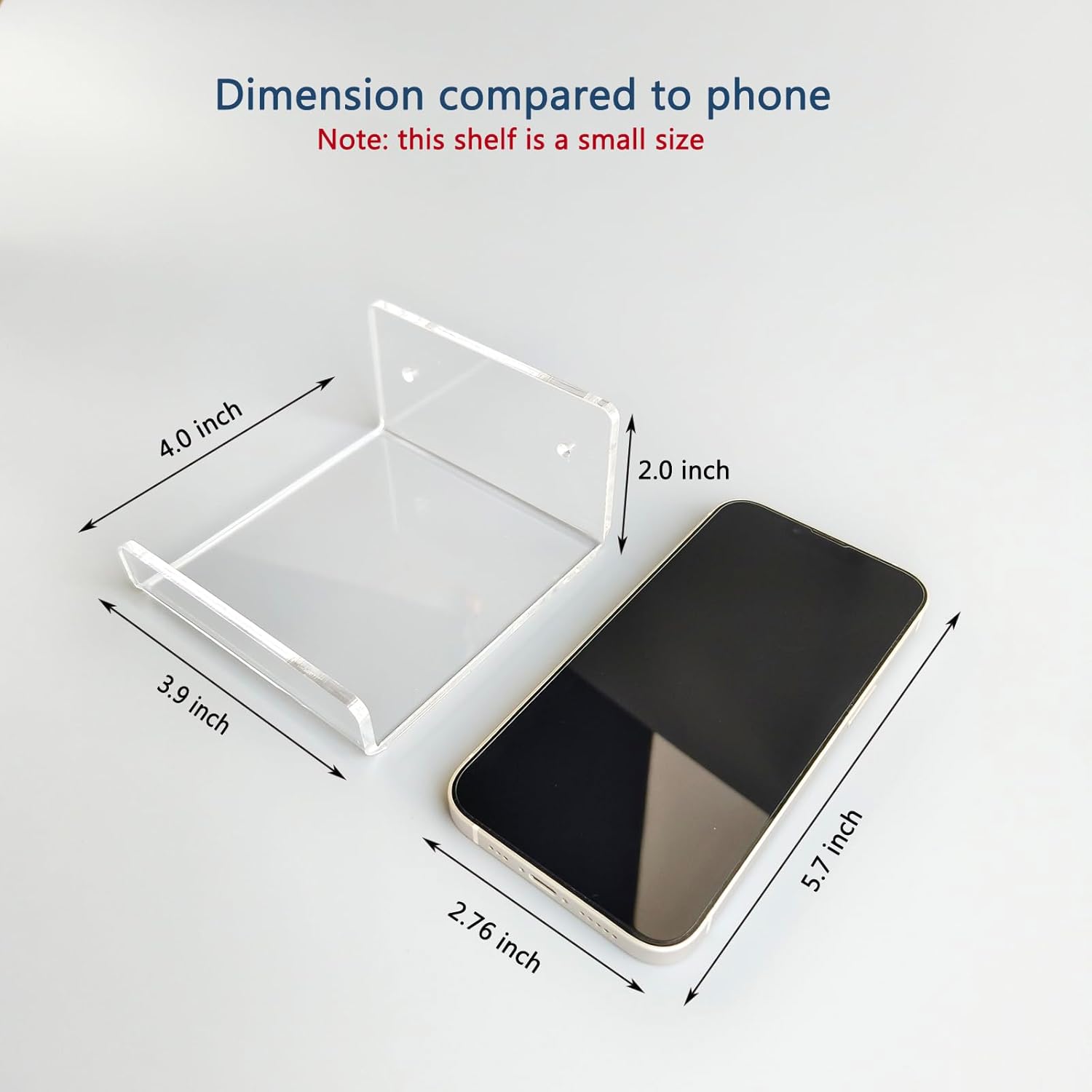 Weronique 2-Pack Clear Floating Wall Shelves