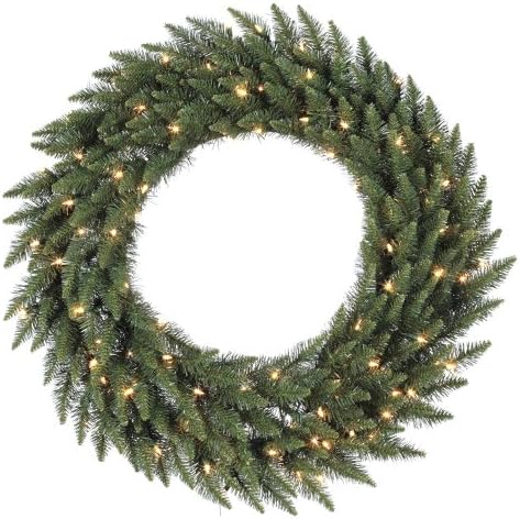 Vickerman 96 Camdon Fir Artificial Christmas Wreath with Warm White LED Lights