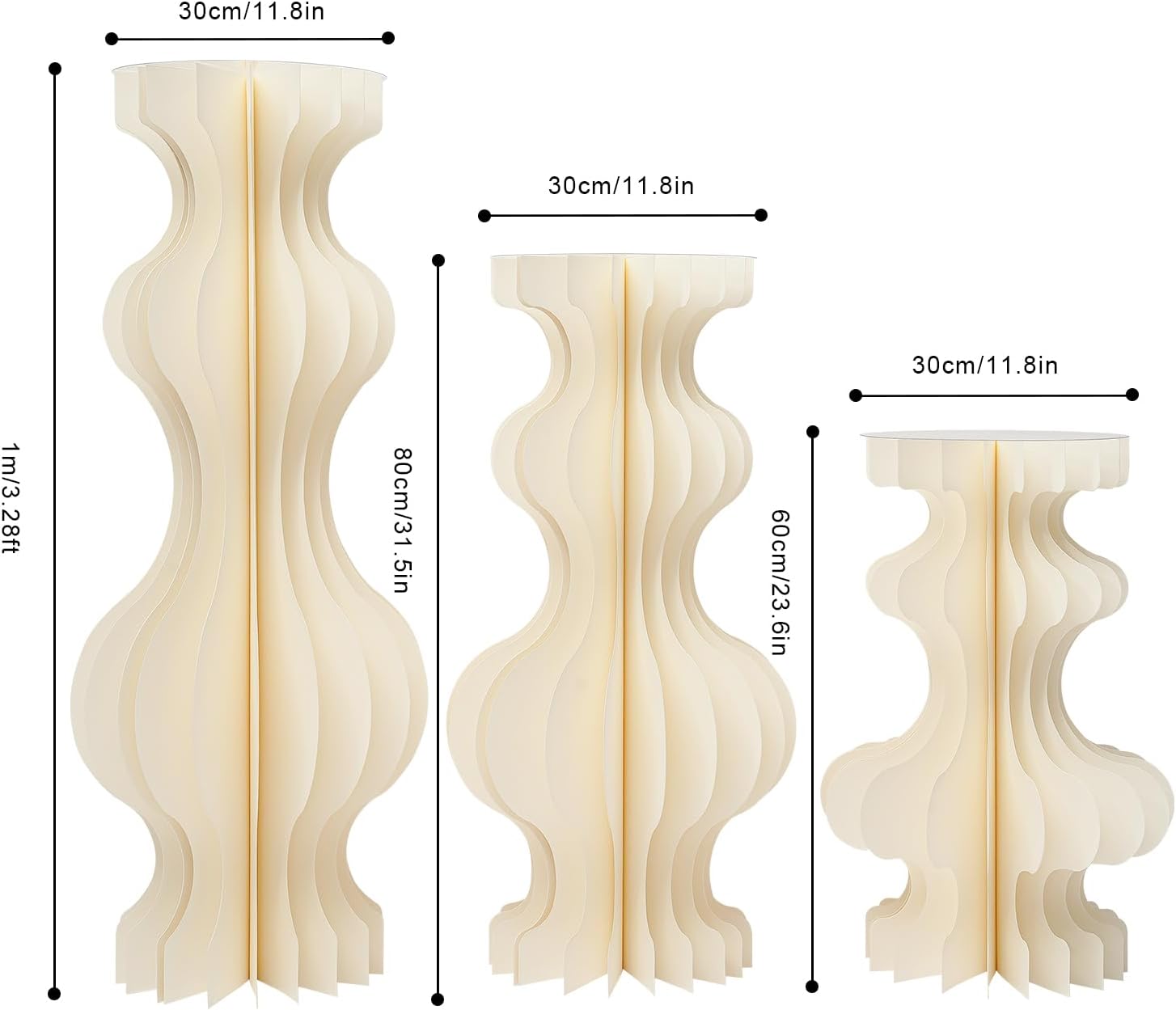 WOQLIBE 3pcs Cylinder Pedestal Stands for Parties
