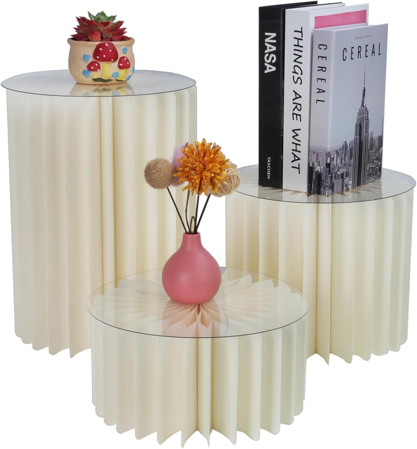 3pcs Cardboard Cylinder Stands for Birthday Wedding Table Display