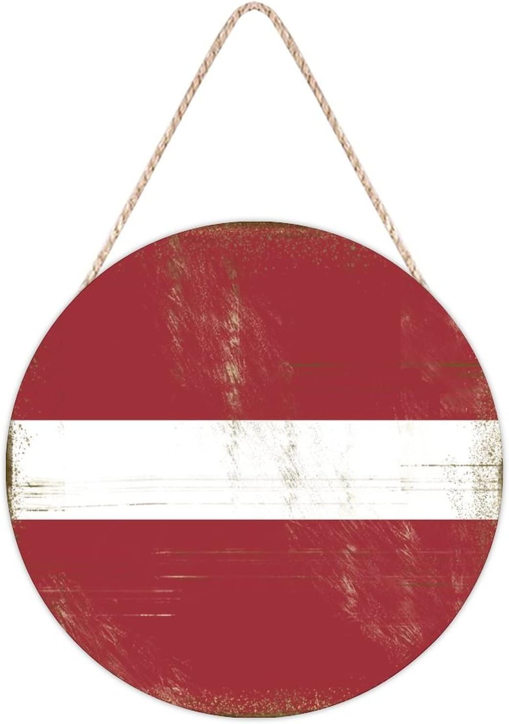 Farmhouse Front Door Hanger Latvia Flag Wood Sign