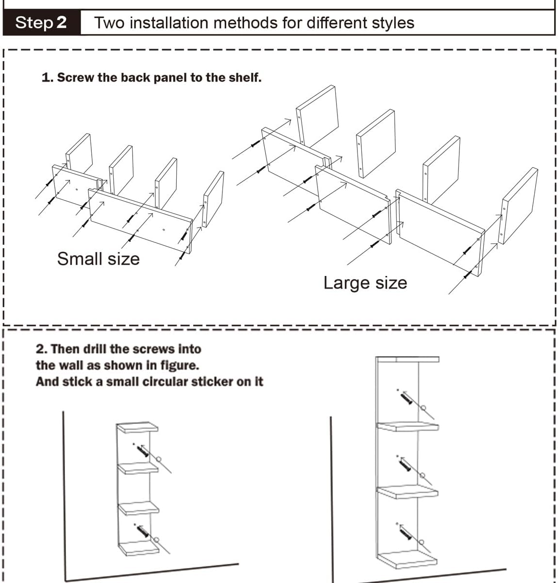 DrWall 7 Tier Floating Shelves Set of 2