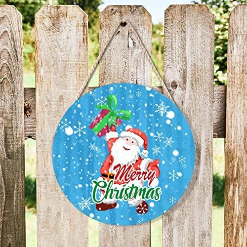 Farmhouse Front Door Hanger Holiday Decor 10x10in