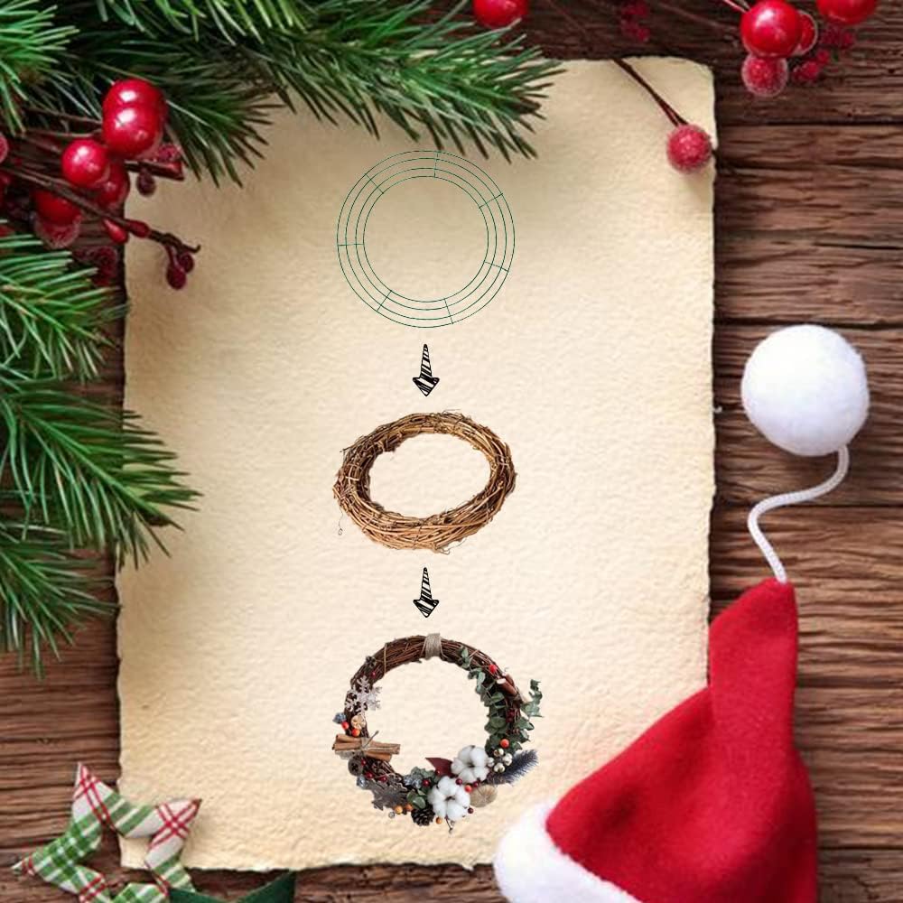 18 Inch Round Wire Wreath Frames Green Pack of 5