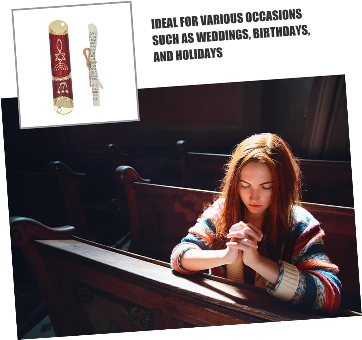 2 Sets Elegant Metal Mezuzah for Home Blessings and Spiritual Protection