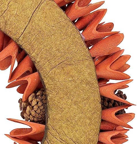 Galt International 18 Woodchip Pinecone Fall Wreath for Front Door