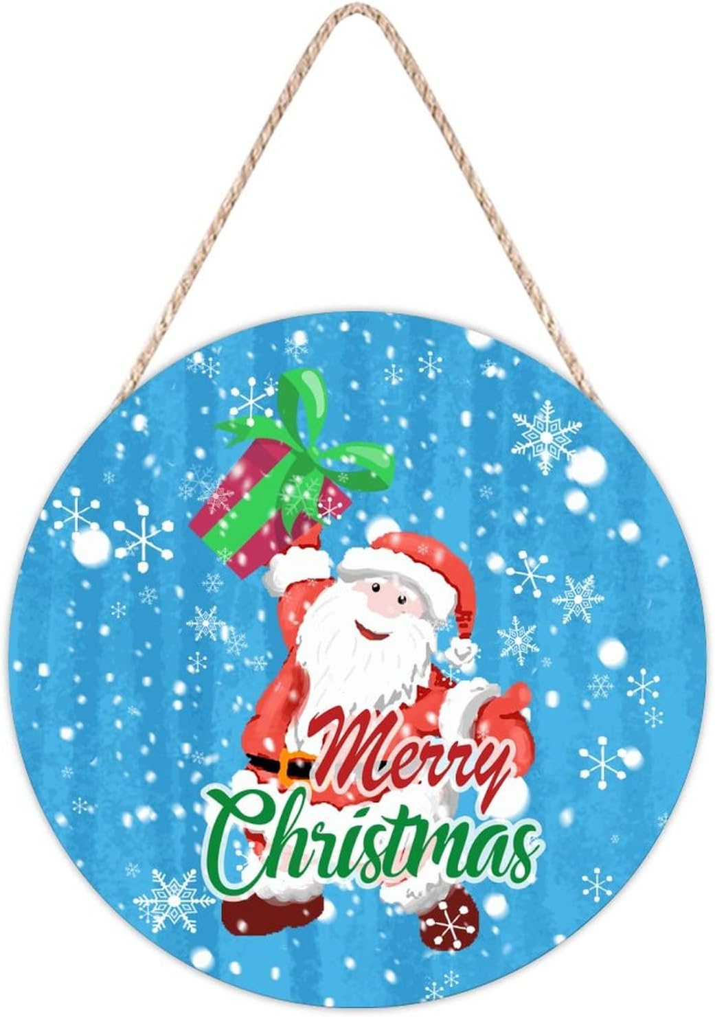 Farmhouse Front Door Hanger Holiday Decor 10x10in