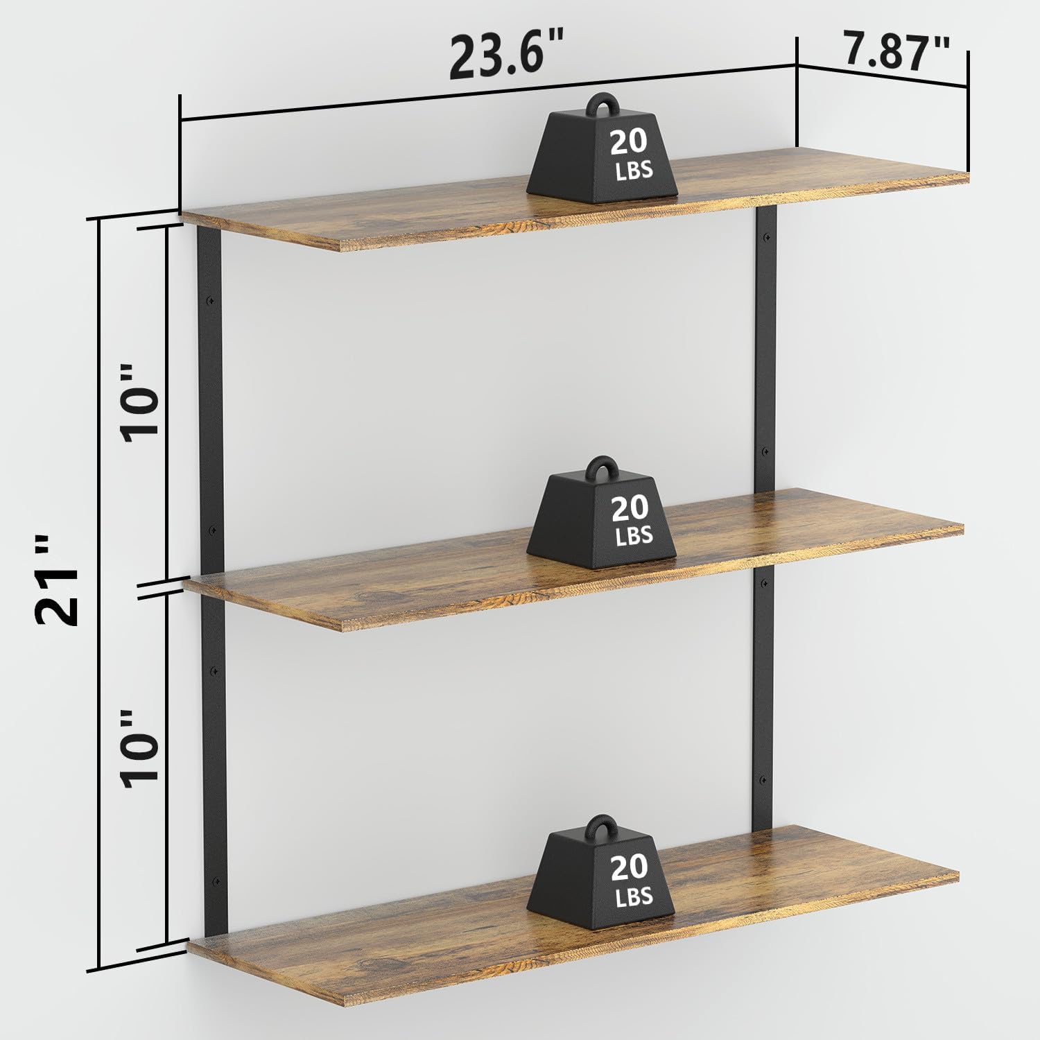 Floating Shelves for Wall 3 Tiers Kitchen Display Shelf