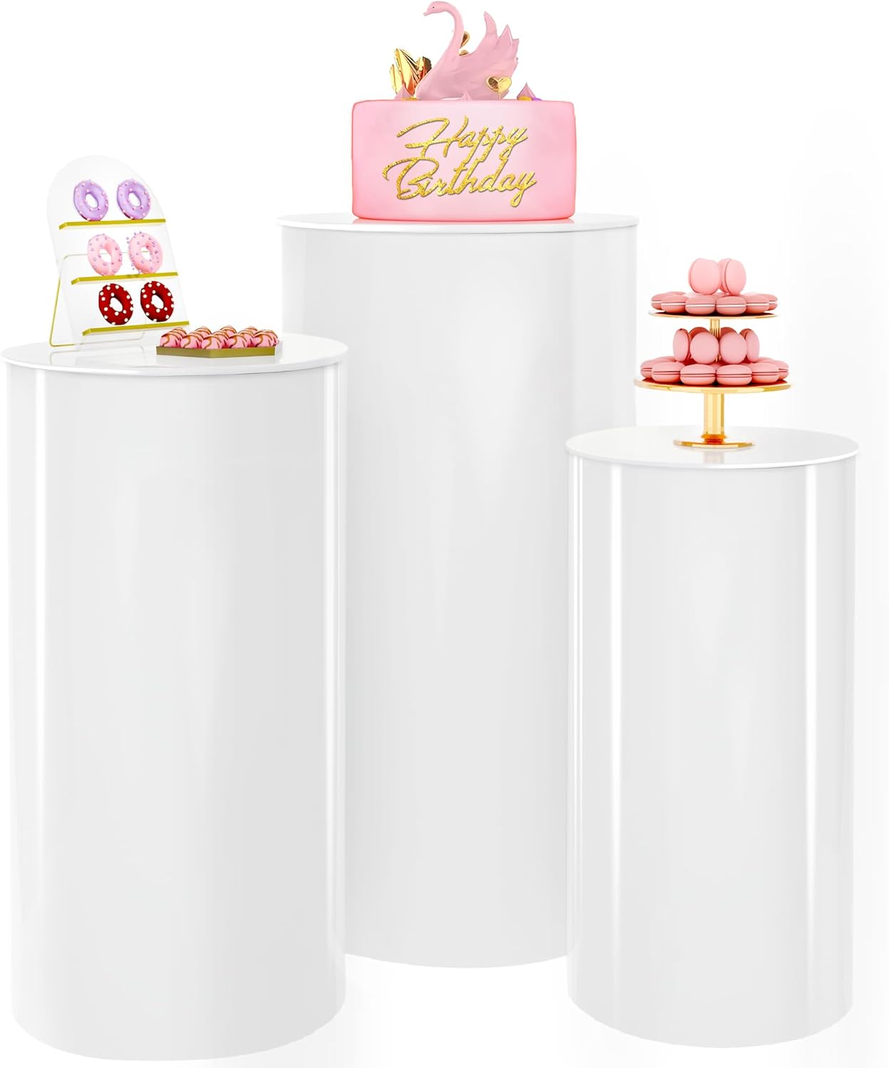 GALAGLAM Party Cylinder Pedestal Stand 3Pcs