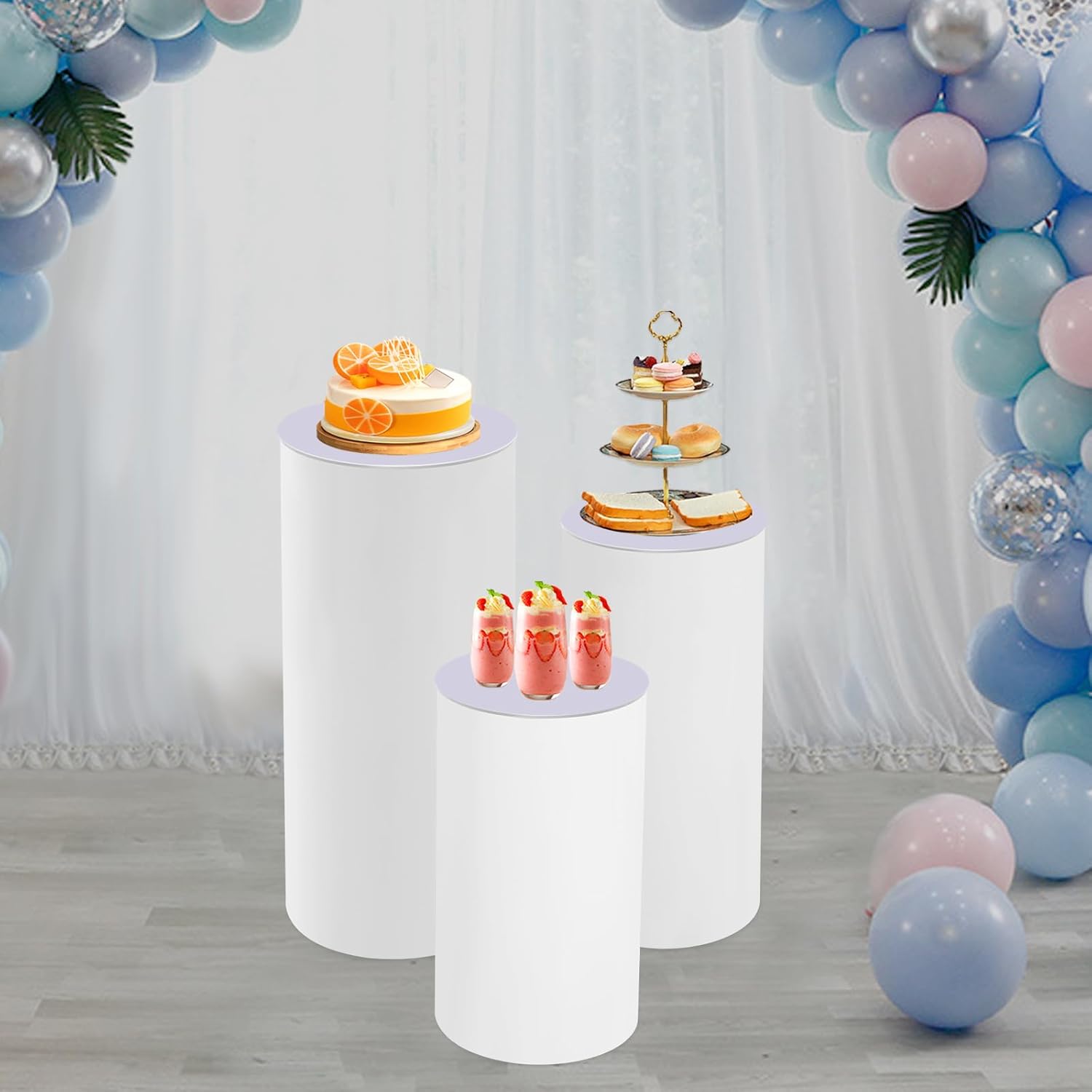 PERFERATE 3 Pcs Metal Cake Pedestal Stand