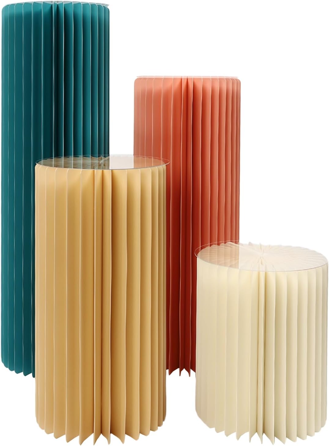 4PCS Light Pink Cylinder Pedestal Stand for Decorations