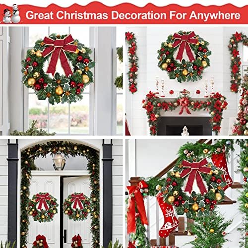 LASPERAL 17 Inch Artificial Christmas Door Wreath