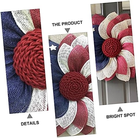 Patriotic Flag Fabric Wreath Front Door Decor