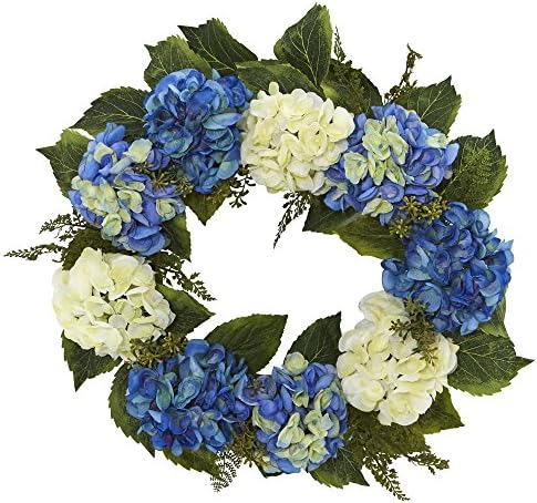 Nearly Natural 24-Inch Artificial Hydrangea Wreath