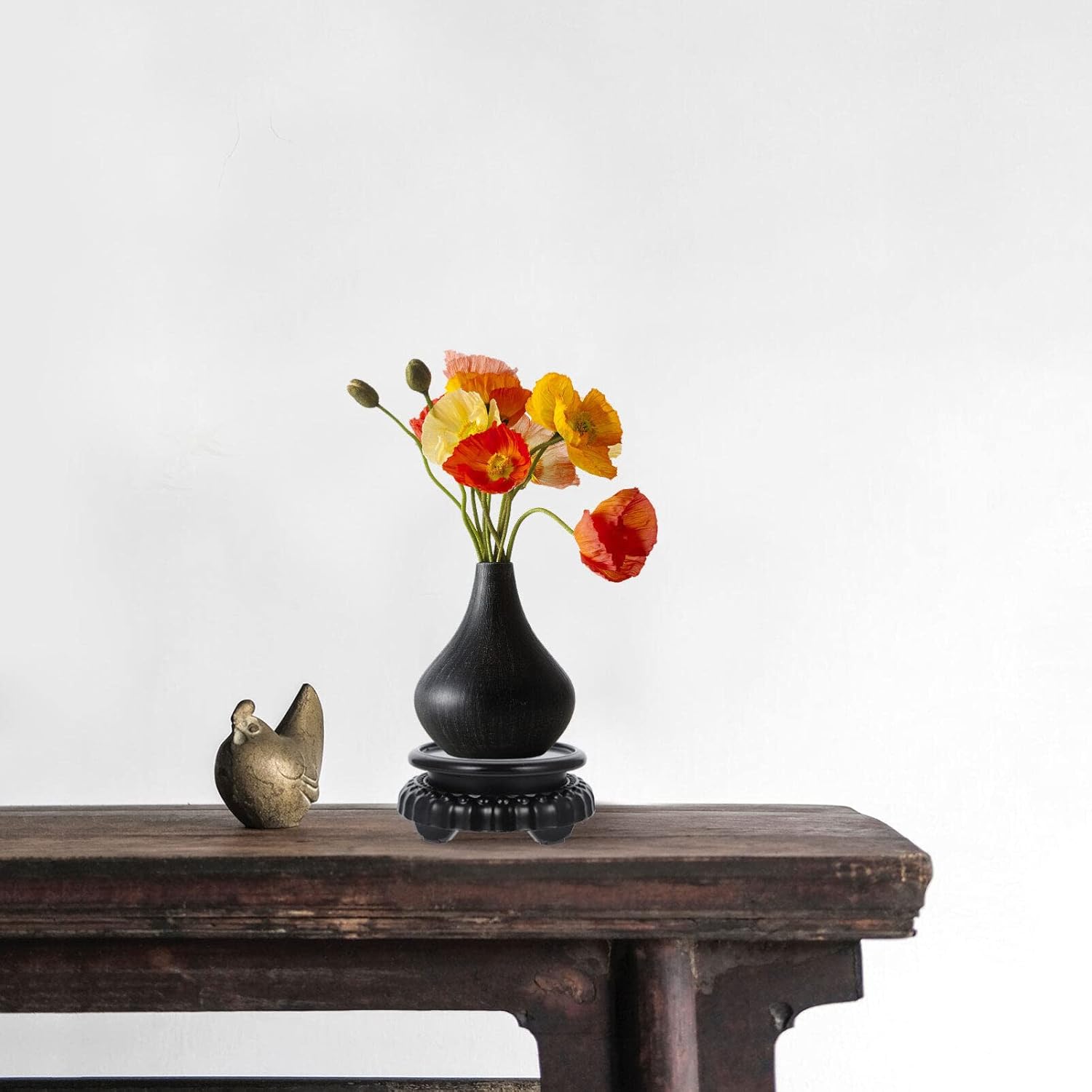 Alipis Rotating Wooden Display Pedestal for Vases and Plants