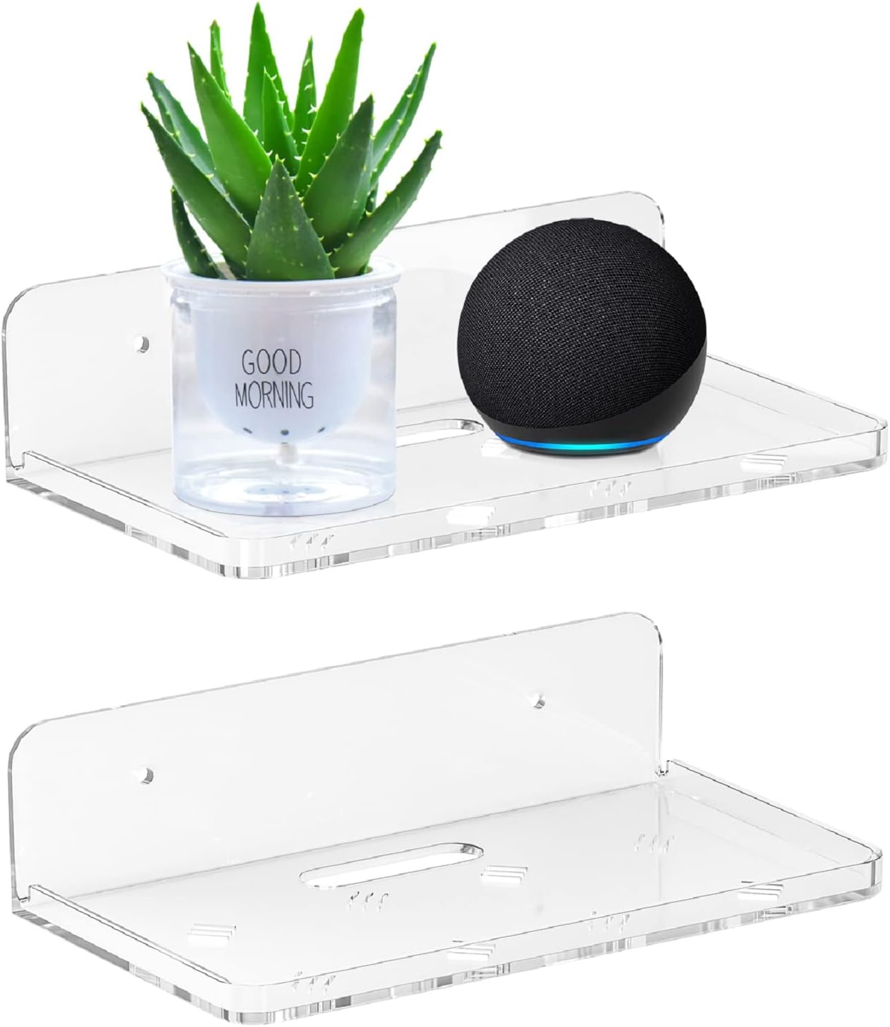 Wall Mount Floating Shelf for Security Camera and Mini Speaker Storage