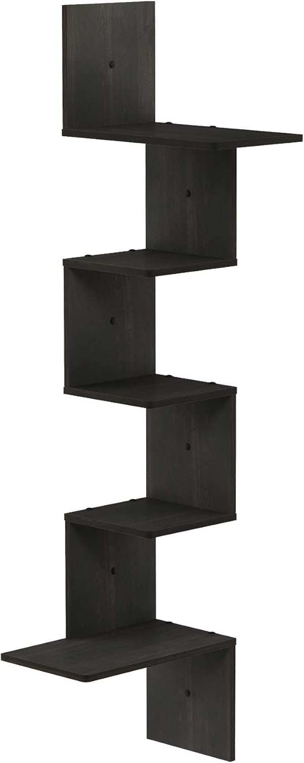 Furinno Rossi 5-Tier Floating Shelf - EspressoBlack