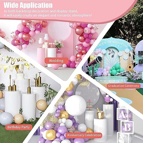 3PCS White Cylinder Pedestal Display Stand for Decorations