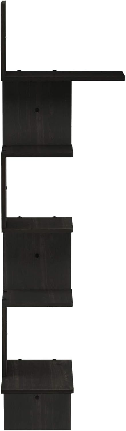 Furinno Rossi 5-Tier Floating Shelf - EspressoBlack