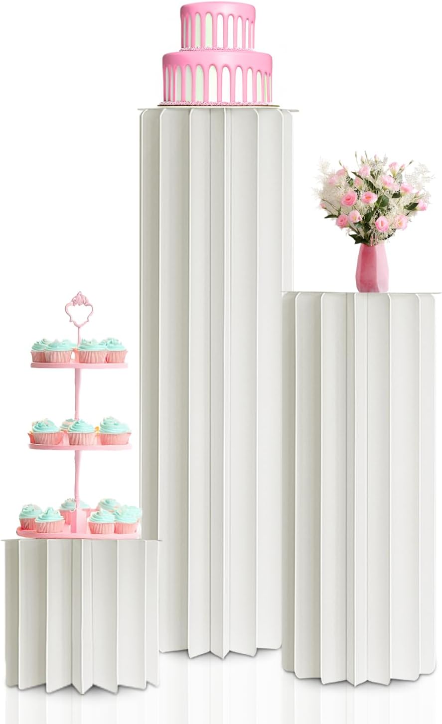 Cylinder Stands for Party Paper Pillars Cake Display Pedestal
