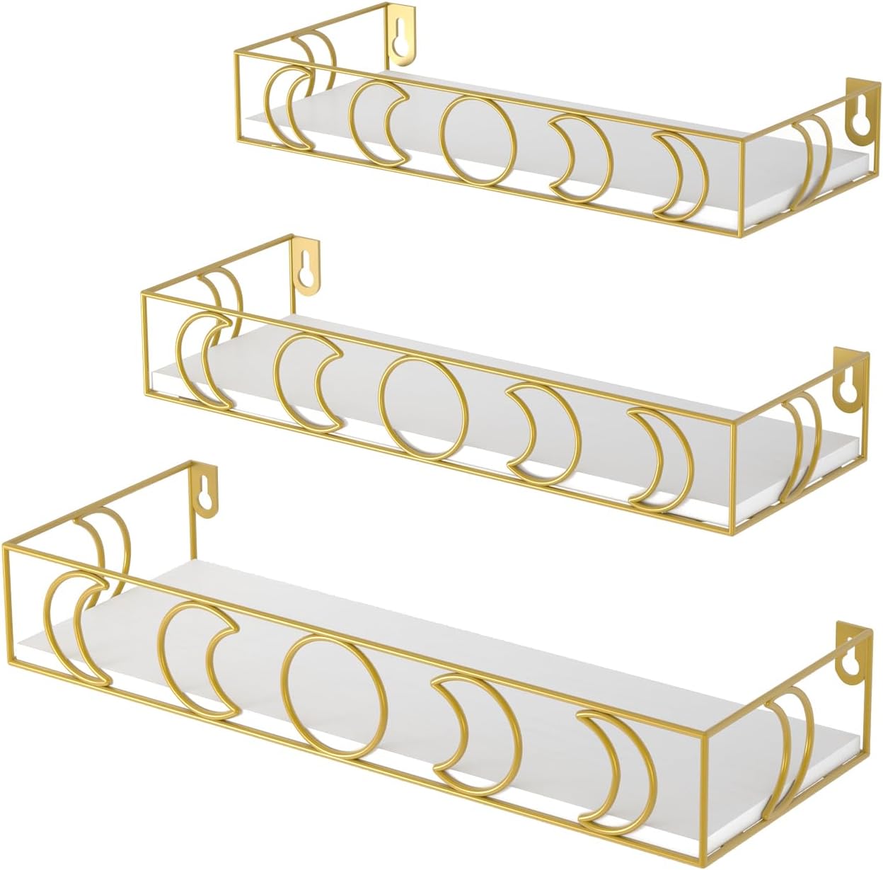 PHAREGE Moon Phase Floating Shelves Set of 3