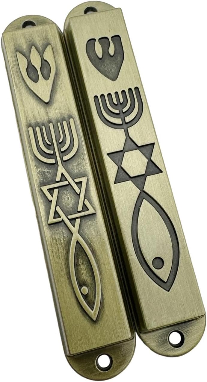 2 Pieces Modern Metal Mezuzahs Door Decor