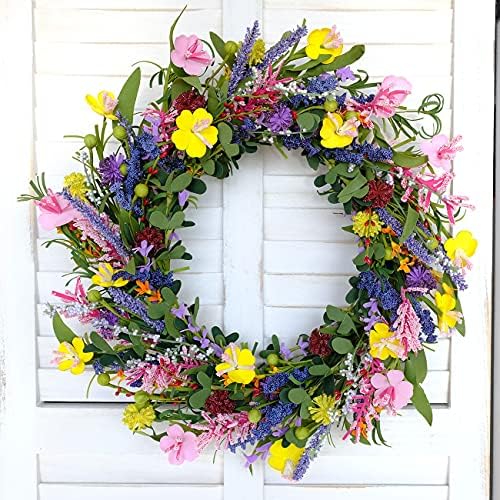Bibelot 20 Inch Daisy Lavender Wreath Spring Summer Decor