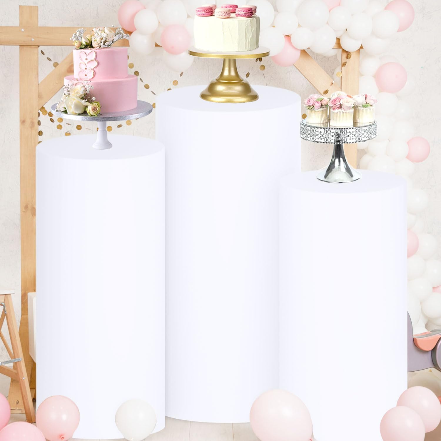 FUHSY Spandex Cylinder Stand Covers Set of 3