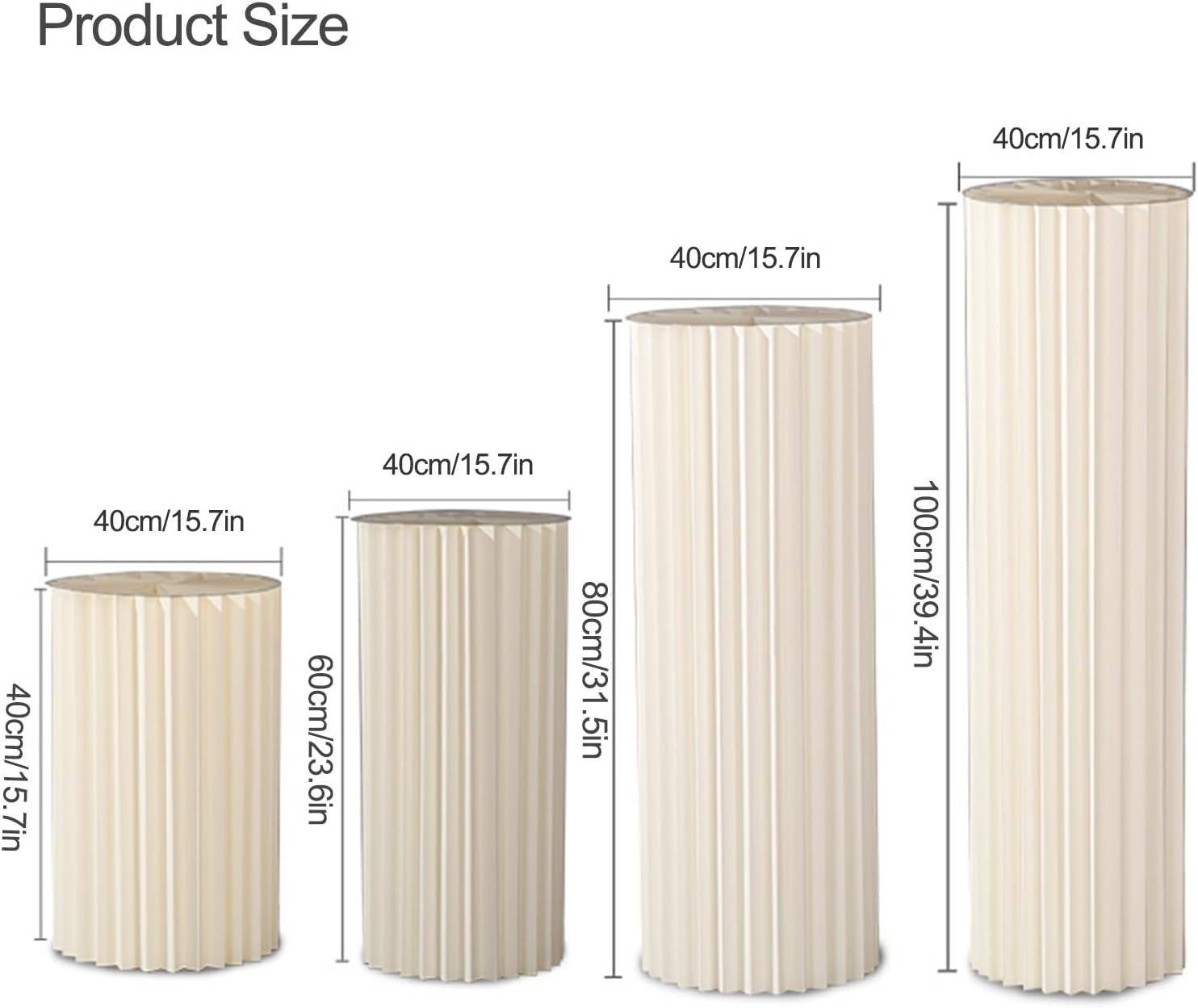 4PCS Foldable Cylinder Pedestal Stands for Parties