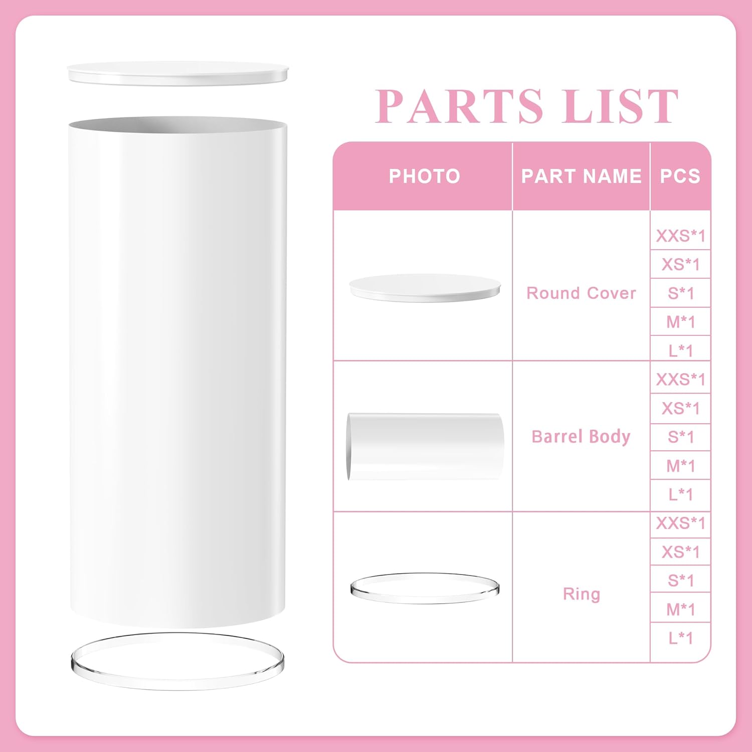 Wokceer 5Pcs Round Cylinder Pedestal Stands for Party Displays