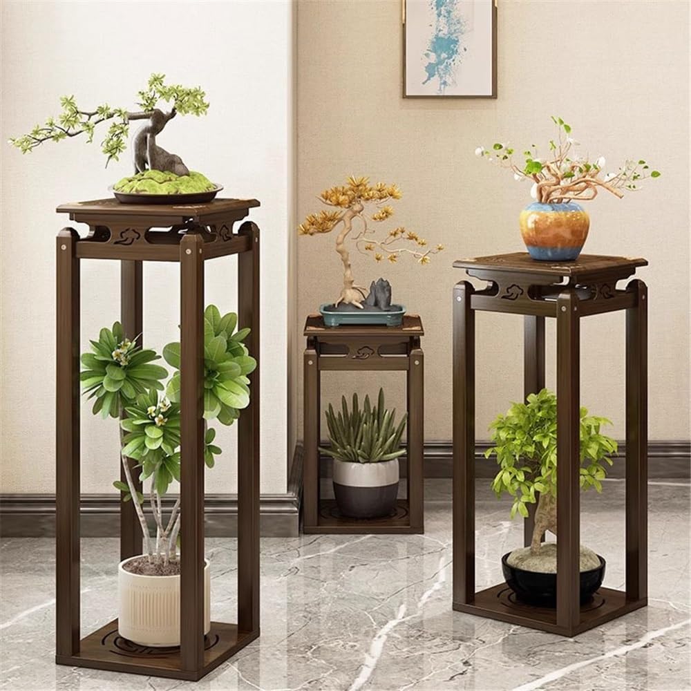 Elegant Bamboo Pedestal Stand for Home Decor