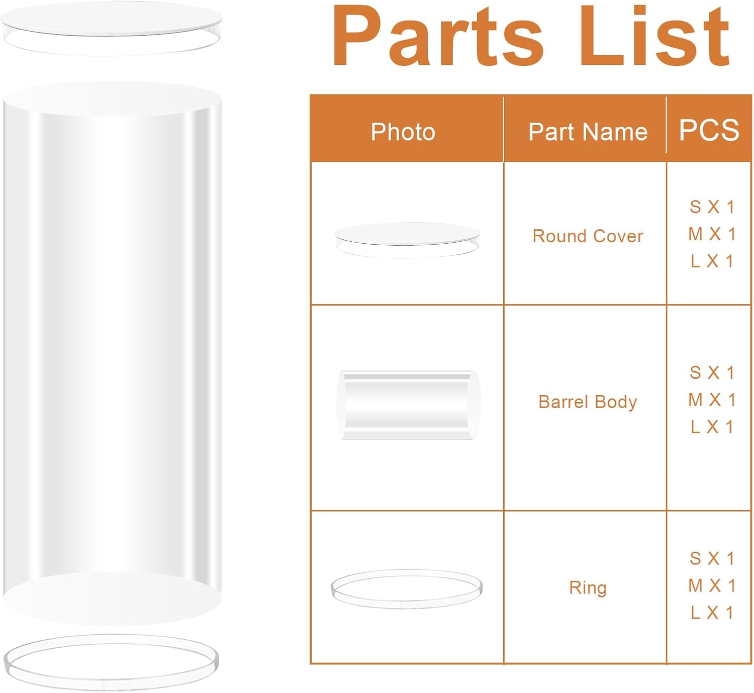 Pedestal Stand for Parties Set of 3 Clear Cylinders