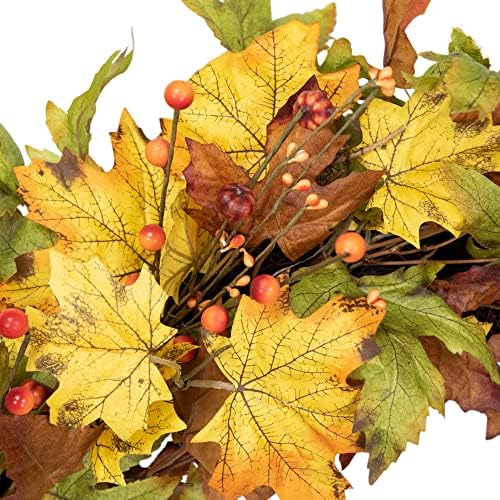 Northlight Berries and Twigs Artificial Thanksgiving Wreath Yellow 30-Inch