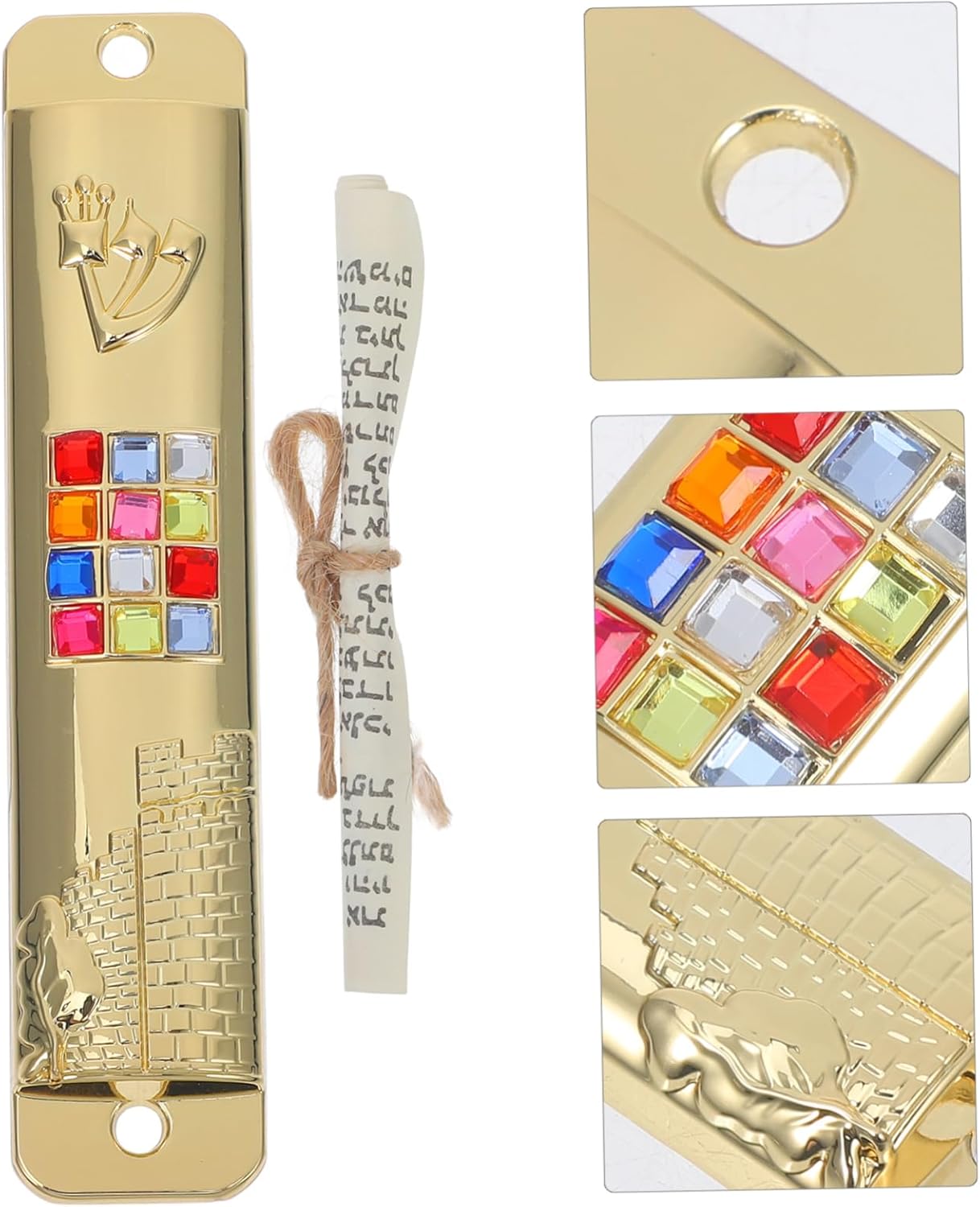 Kosher Mezuzah Scroll Door Decor Metal Frame