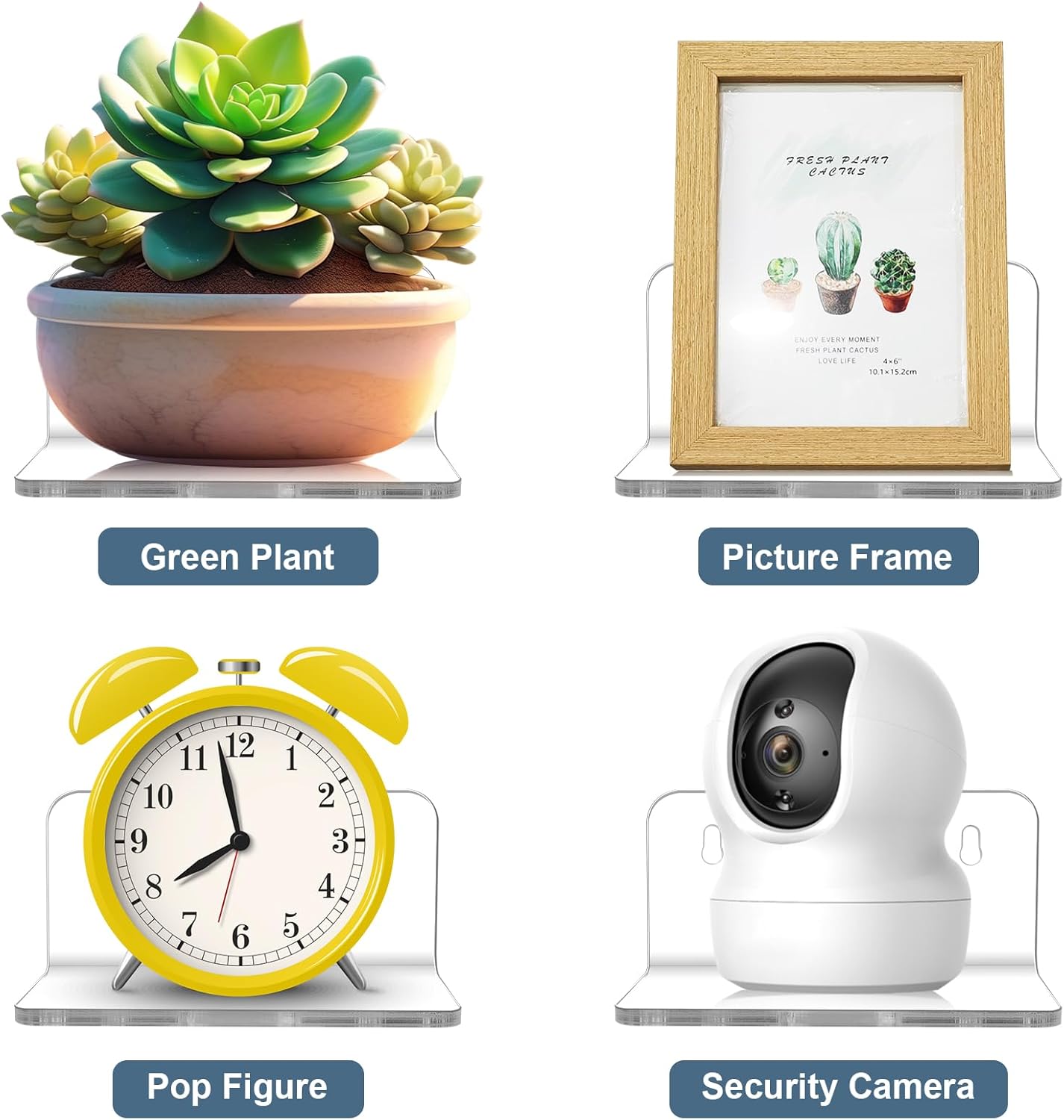 COXWANG Acrylic Wall Shelf for Plants and Decor