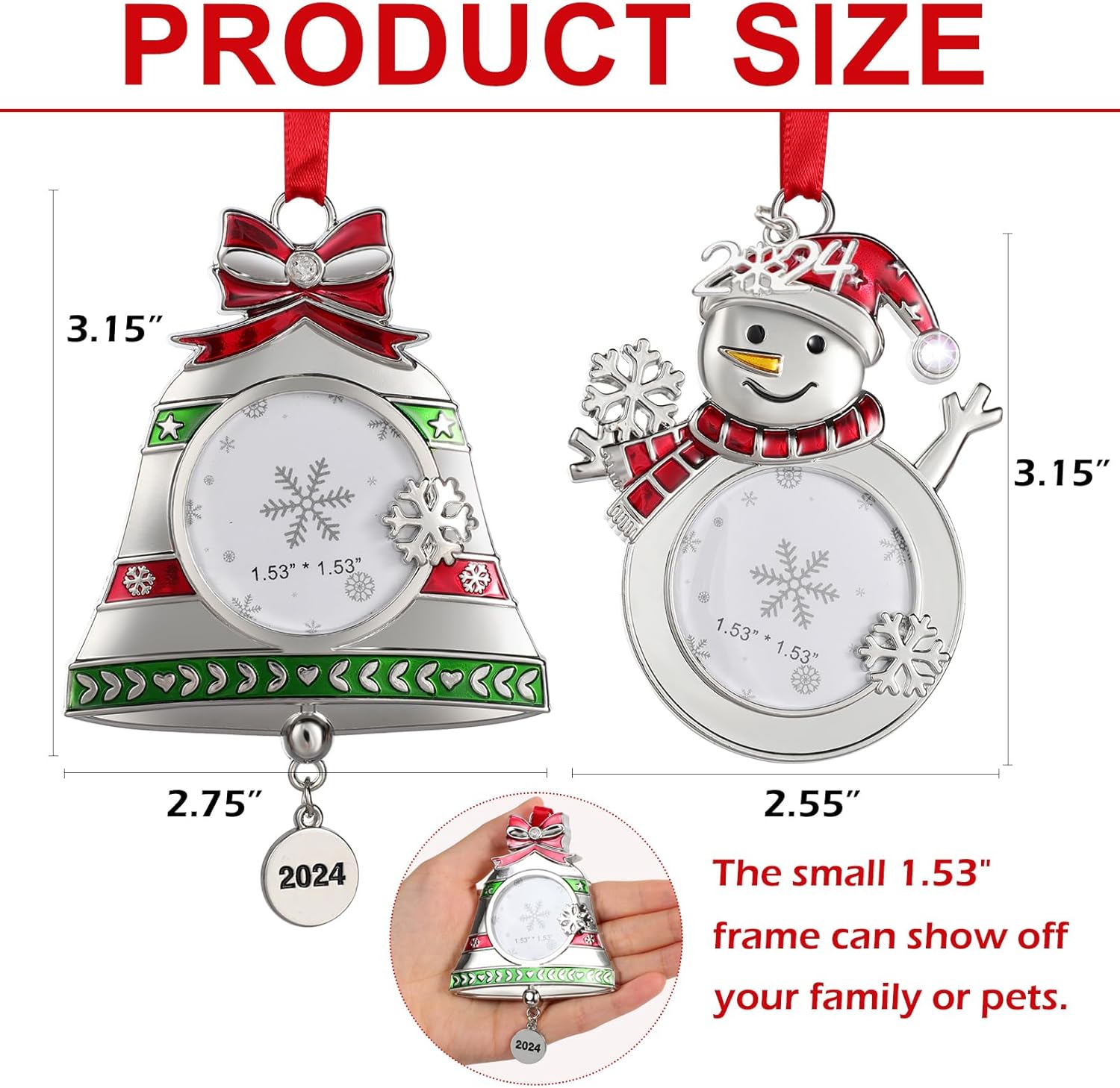 2024 Solid Metal Christmas Tree Ornament Set