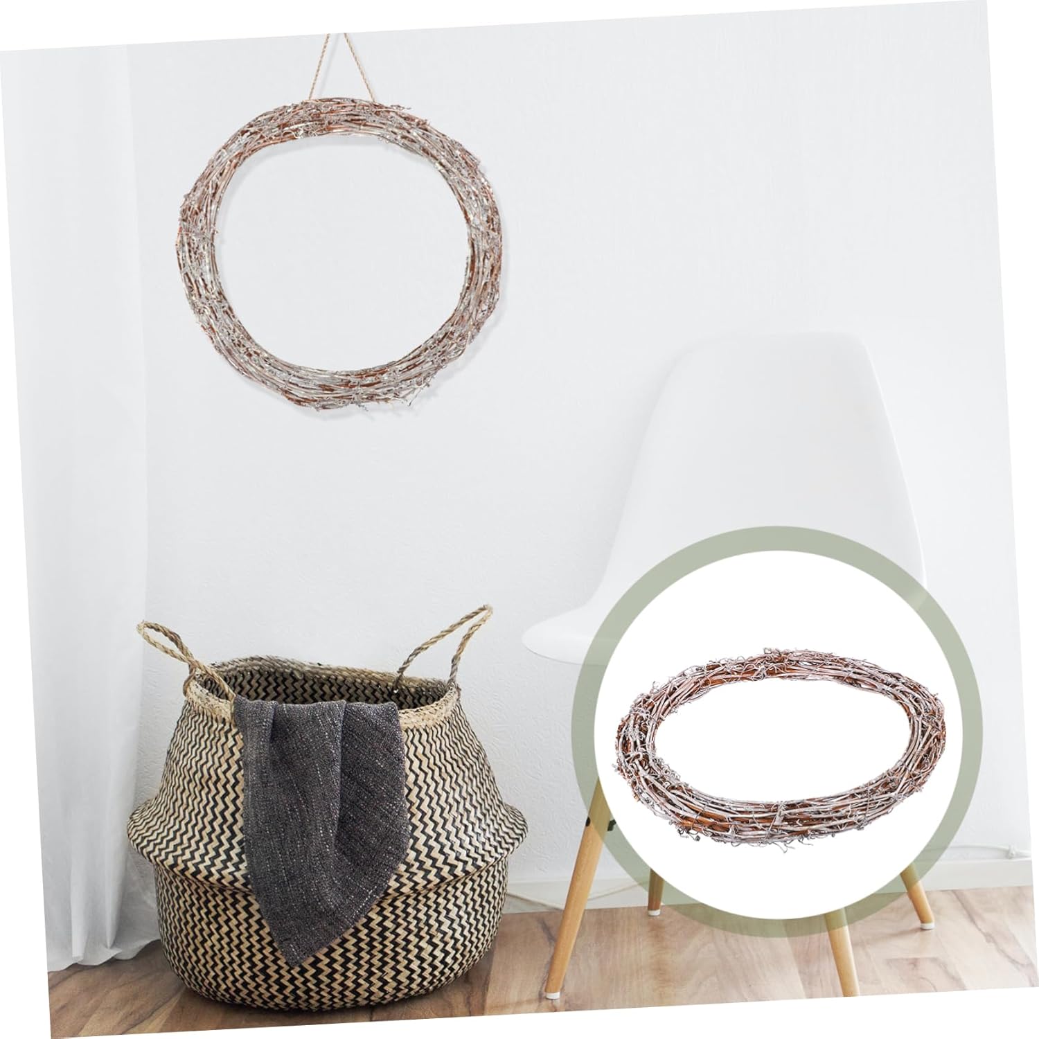 Handmade Rattan Wreath for Home Decor and Seasonal Crafts